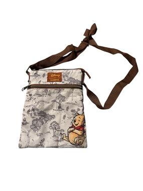 Loungefly Beige & Brown Winnie the Pooh Map Crossbody Messenger Bag